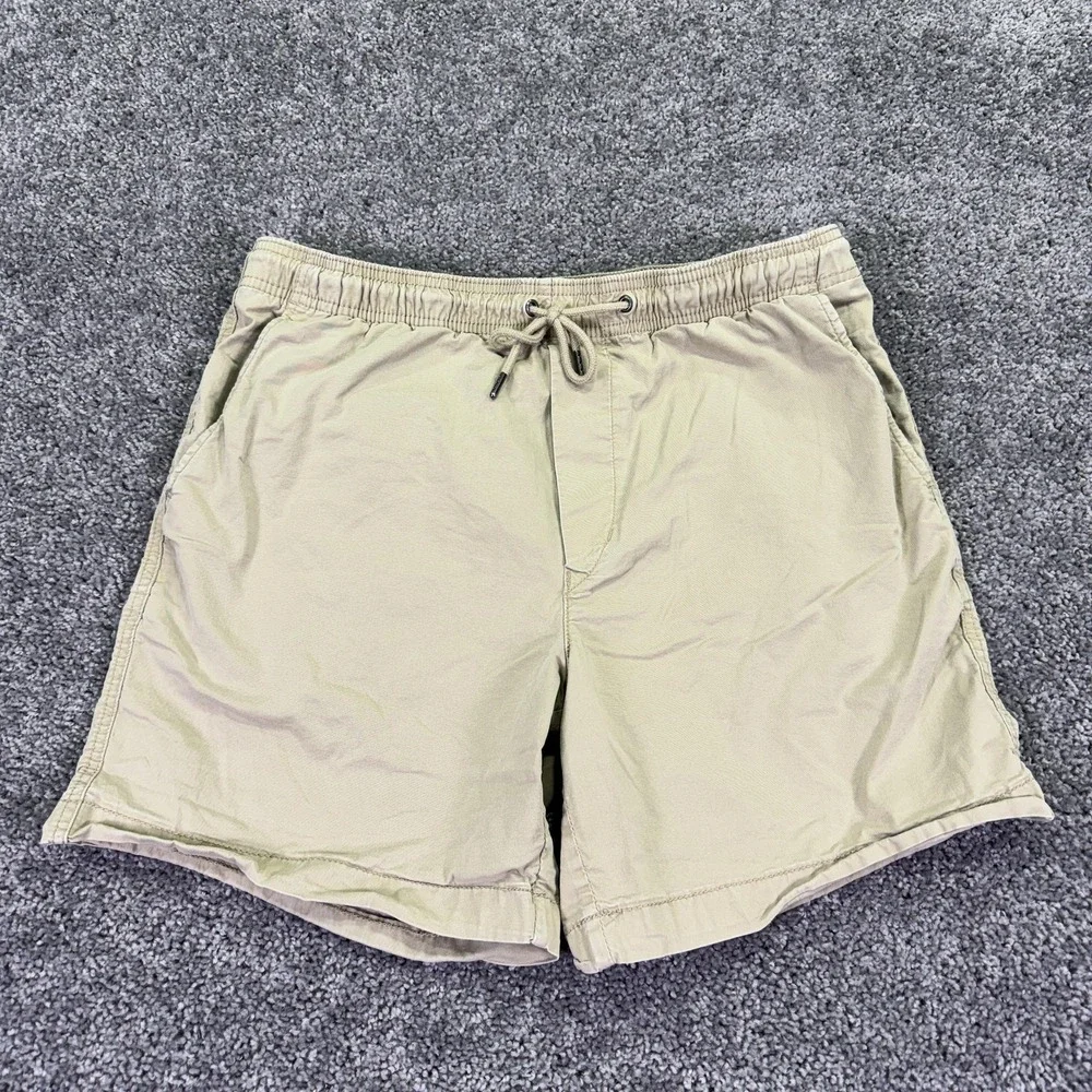 American Eagle Shorts Mens Medium Beige Chino Flex Drawstring Summer Pockets